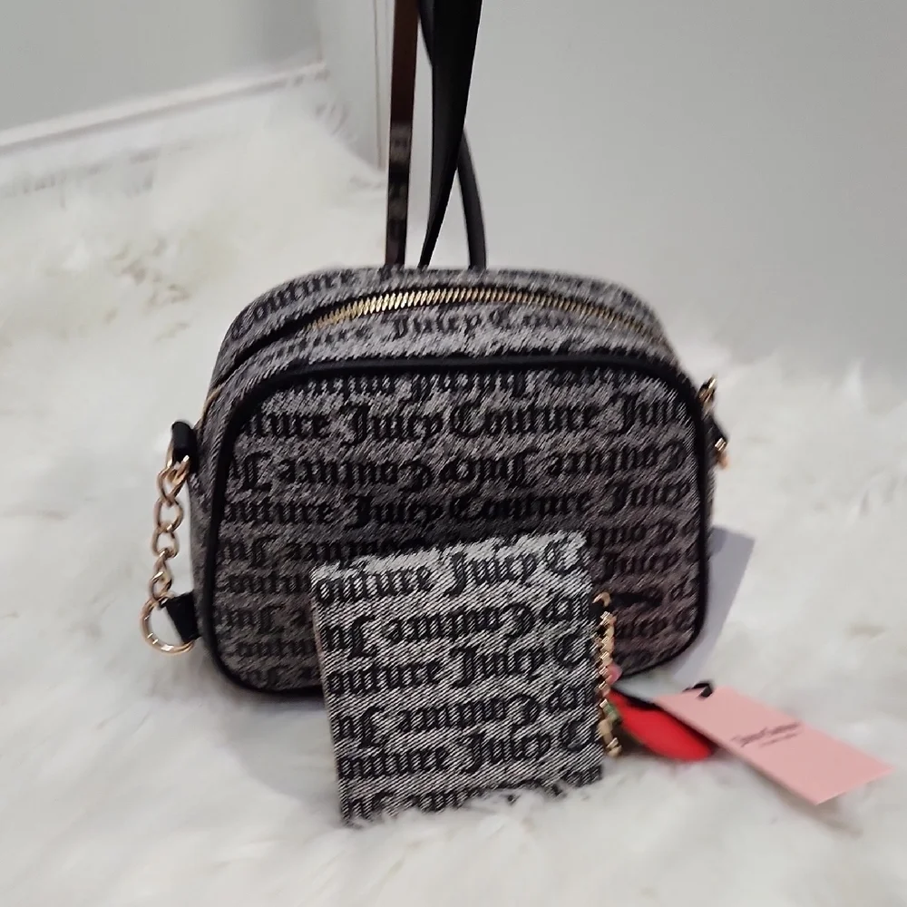 🖤▪️Juicy Couture ▪️Freshly Picked  Black Camera Crossbody Bag + Wallet Set